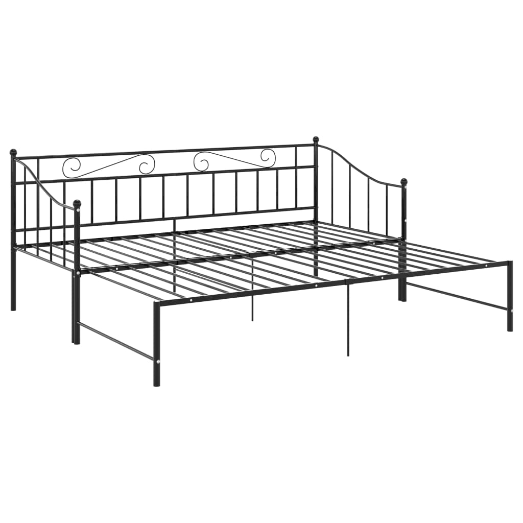 vidaXL Vuodesohvan runko musta metalli 90x200 cm
