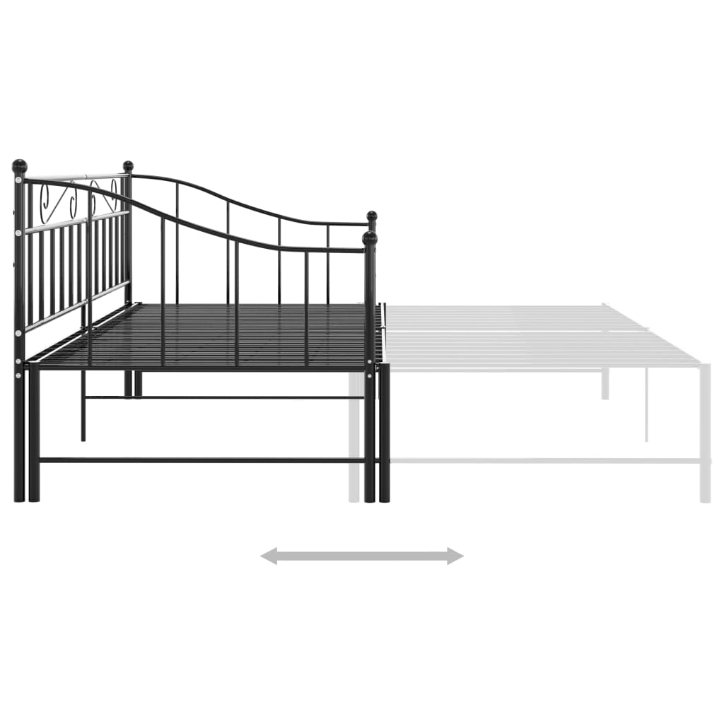 vidaXL Vuodesohvan runko musta metalli 90x200 cm