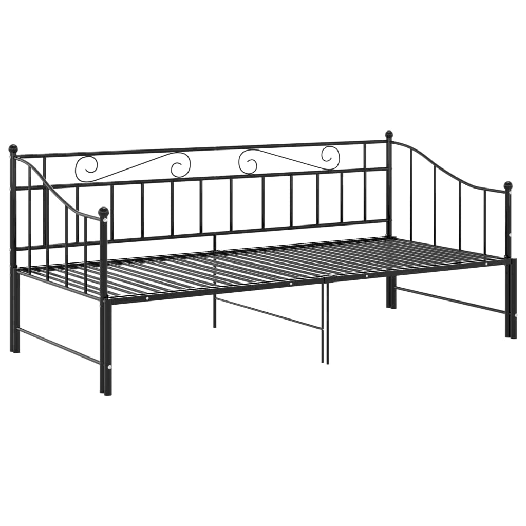 vidaXL Vuodesohvan runko musta metalli 90x200 cm