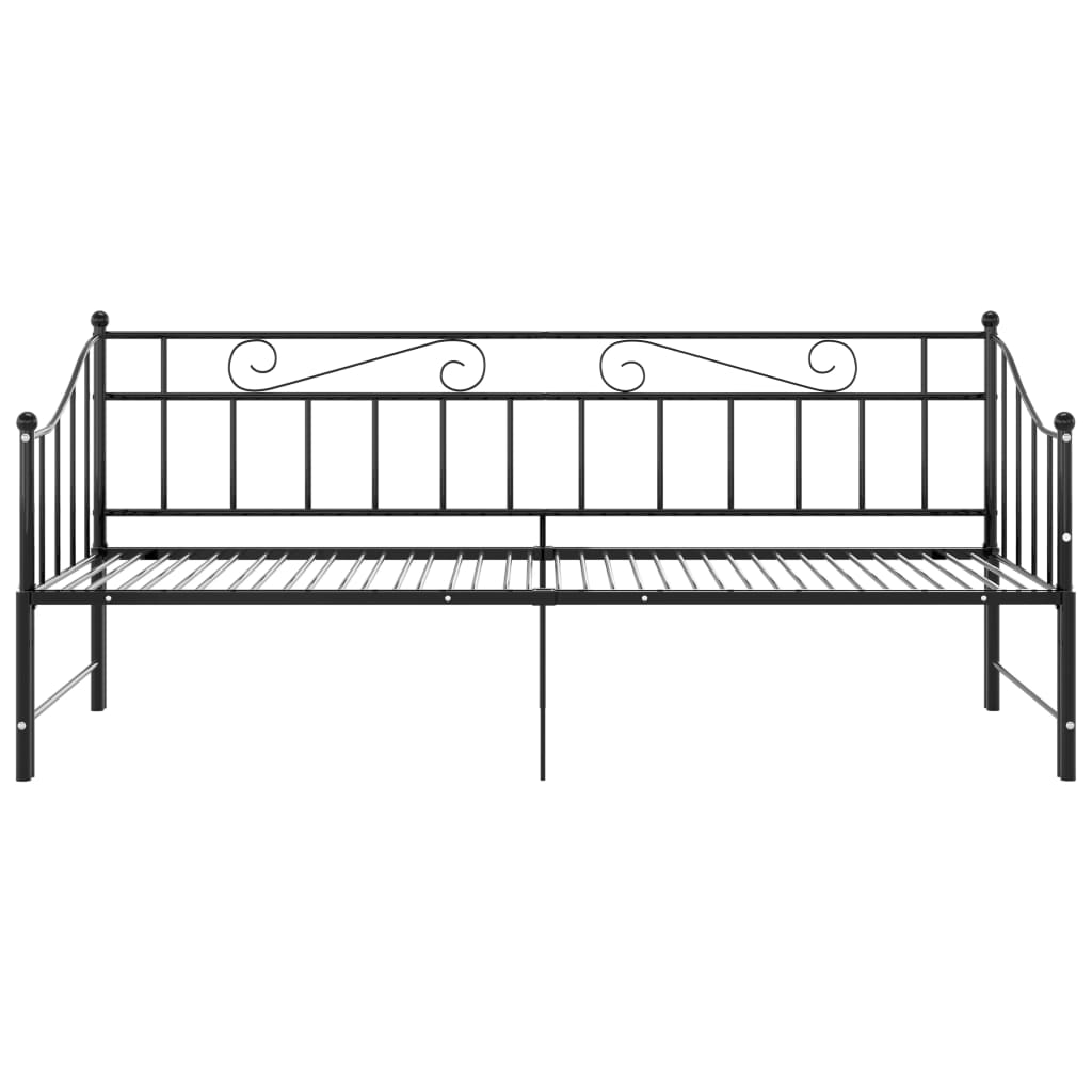 vidaXL Vuodesohvan runko musta metalli 90x200 cm