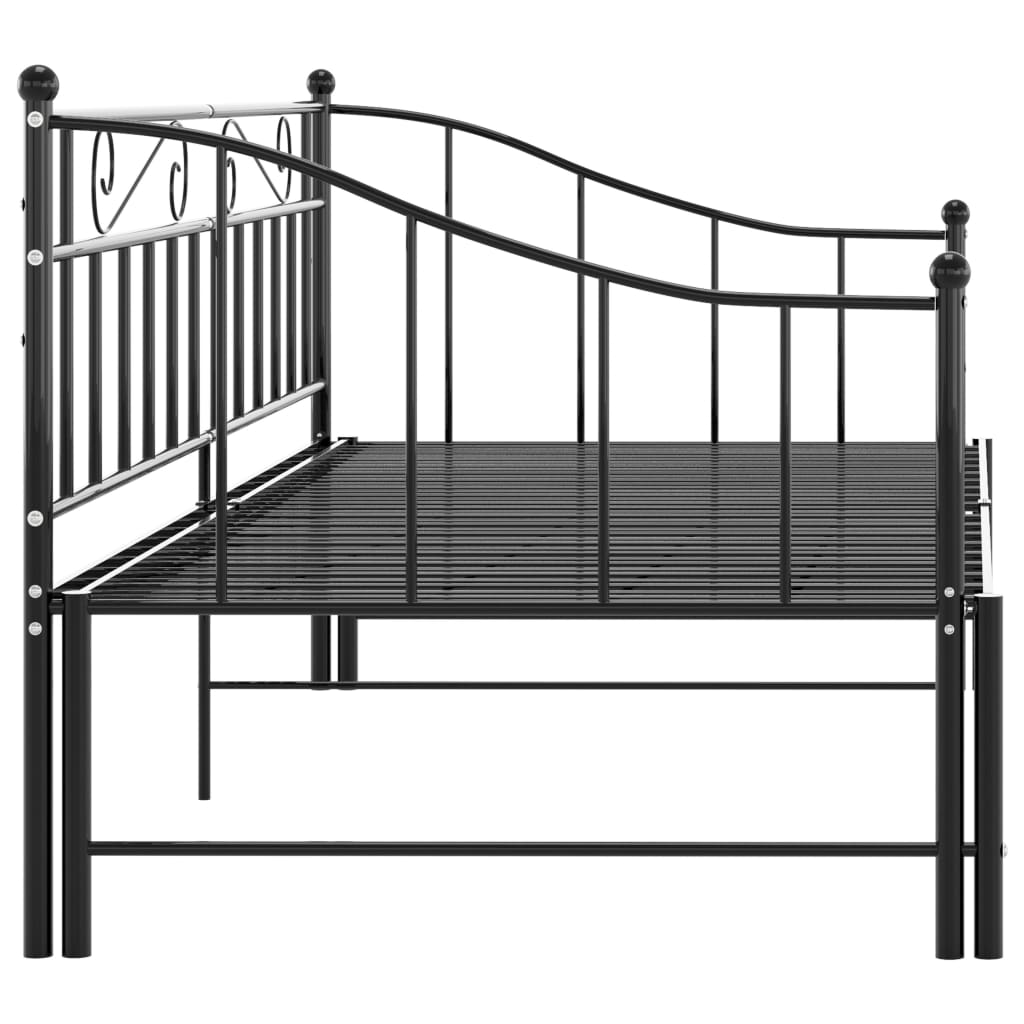 vidaXL Vuodesohvan runko musta metalli 90x200 cm