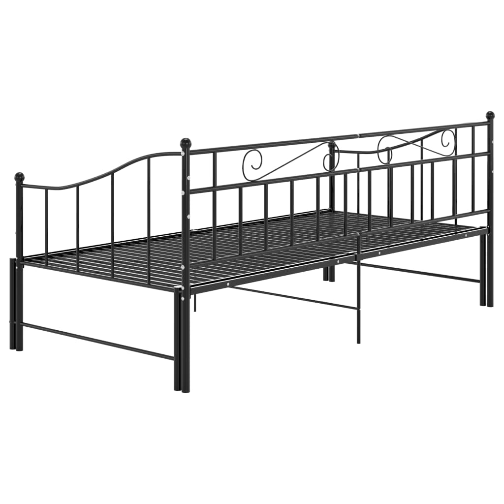 vidaXL Vuodesohvan runko musta metalli 90x200 cm
