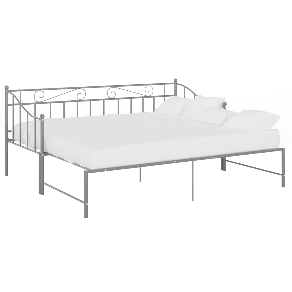 vidaXL Vuodesohvan runko harmaa metalli 90x200 cm