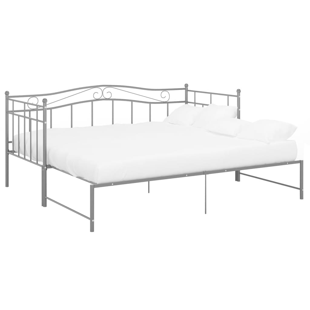 vidaXL Vuodesohvan runko harmaa metalli 90x200 cm
