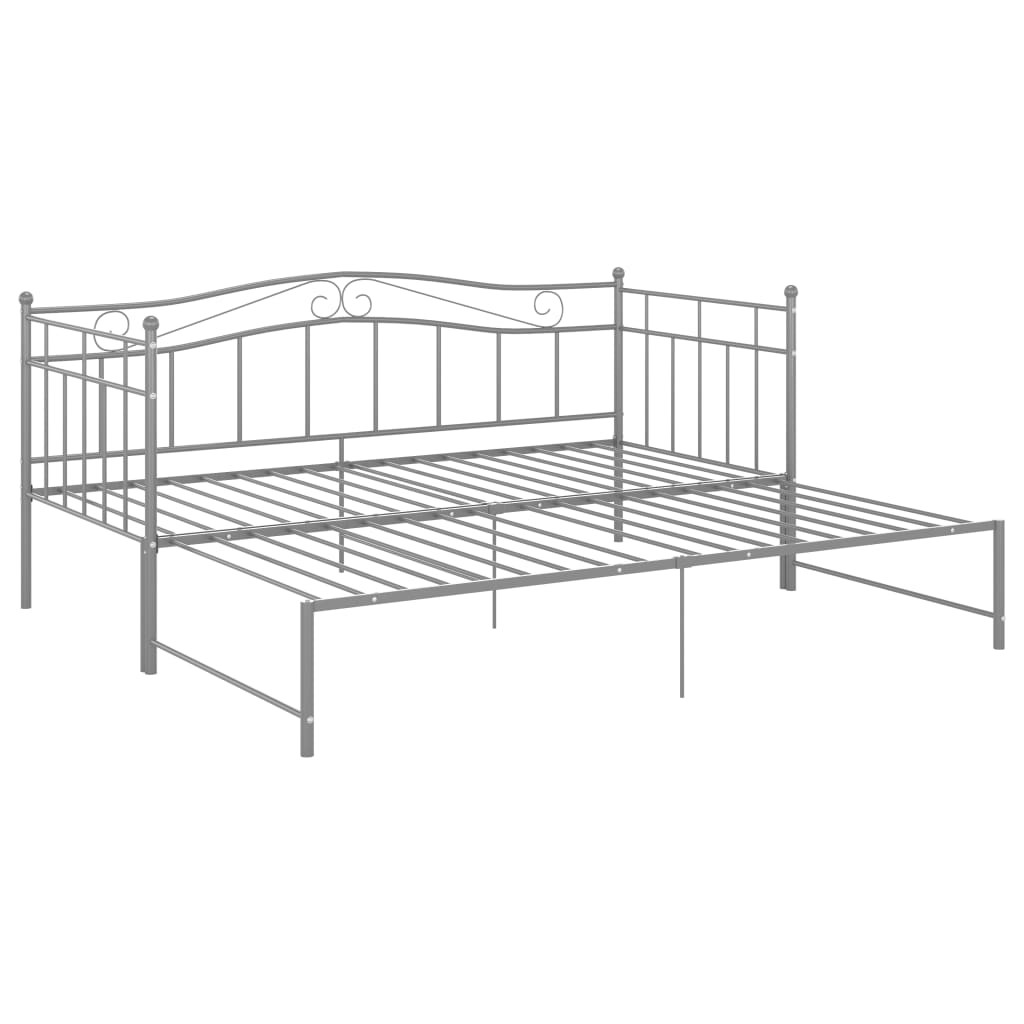 vidaXL Vuodesohvan runko harmaa metalli 90x200 cm