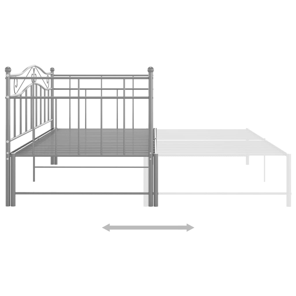 vidaXL Vuodesohvan runko harmaa metalli 90x200 cm