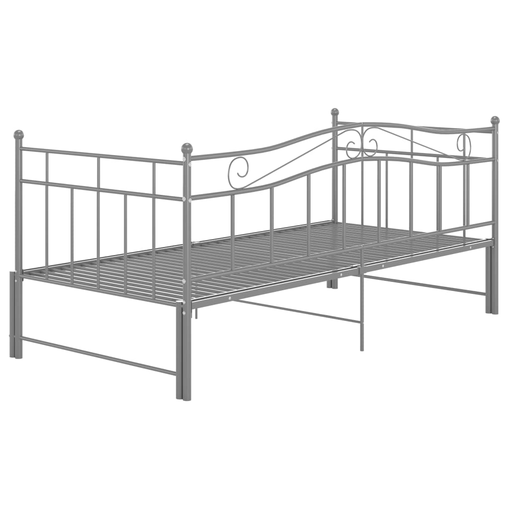 vidaXL Vuodesohvan runko harmaa metalli 90x200 cm