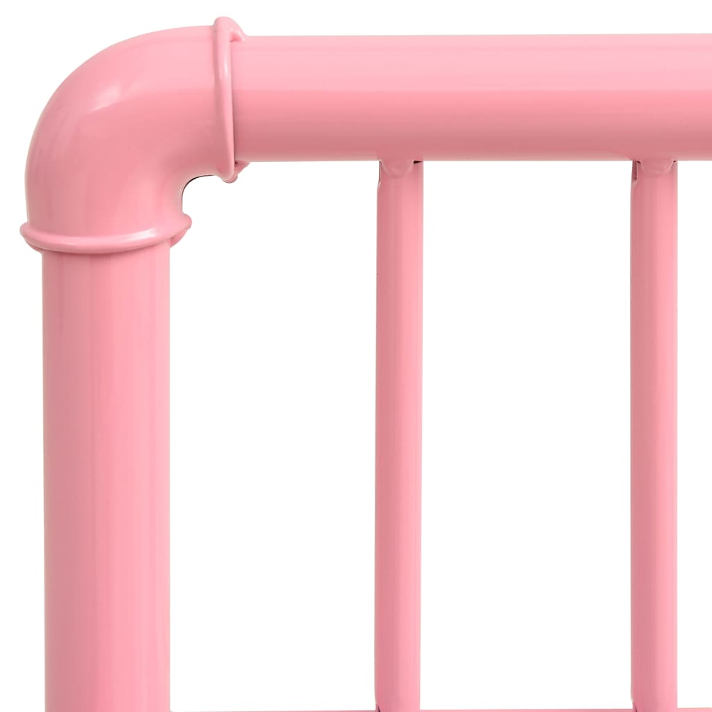 vidaXL Yöpöydät 2 kpl pinkki ja läpinäkyvä metalli ja lasi