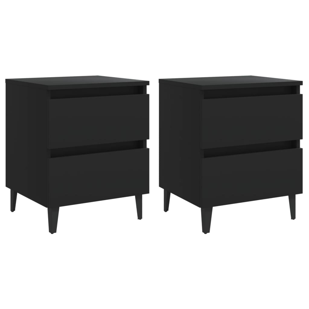 vidaXL Yöpöydät 2 kpl musta 40x35x50 cm tekninen puu
