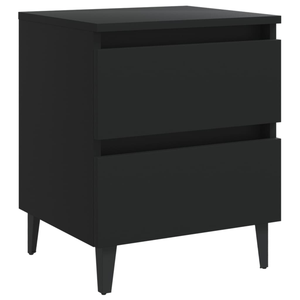 vidaXL Yöpöydät 2 kpl musta 40x35x50 cm tekninen puu