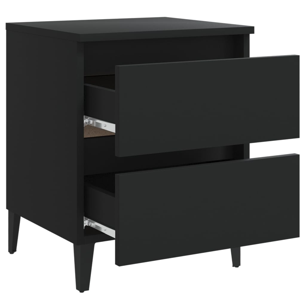 vidaXL Yöpöydät 2 kpl musta 40x35x50 cm tekninen puu