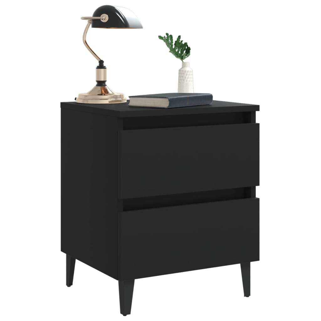 vidaXL Yöpöydät 2 kpl musta 40x35x50 cm tekninen puu