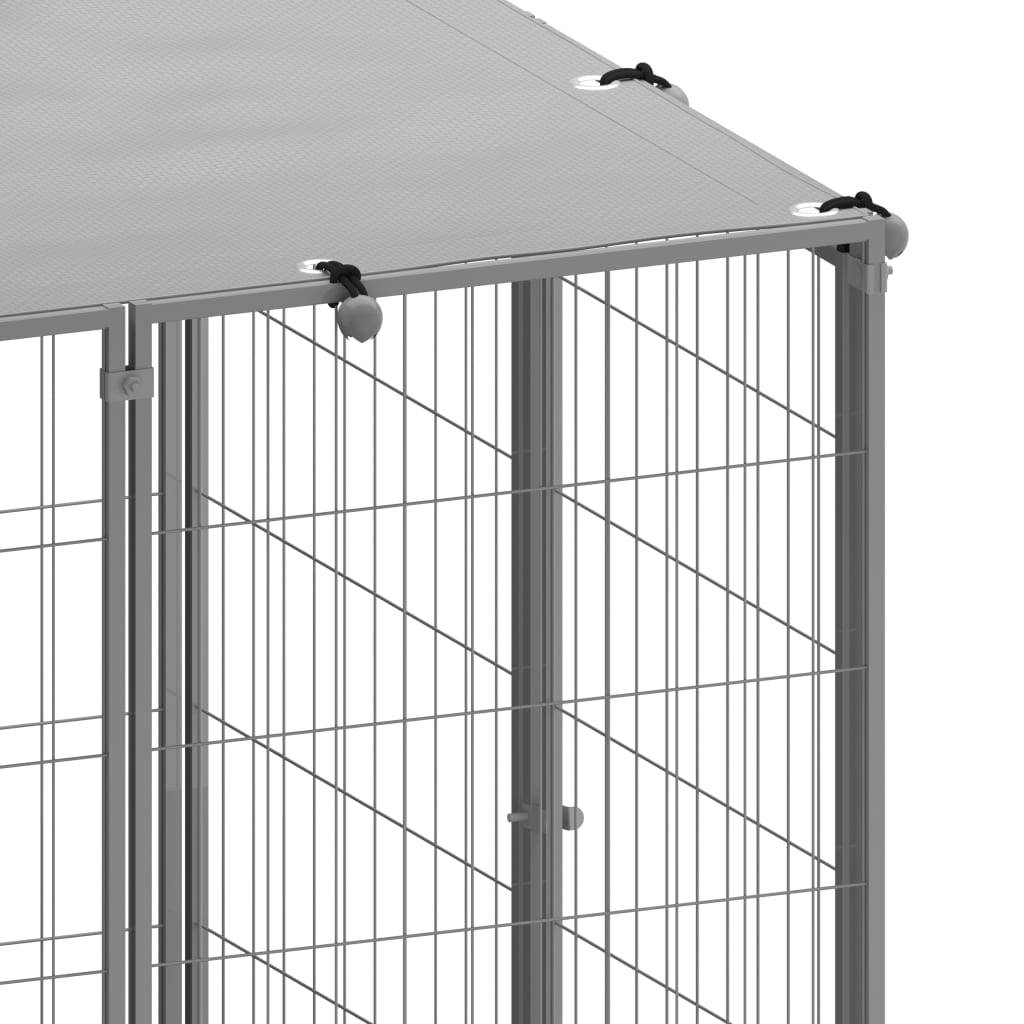 vidaXL Koiranhäkki hopea 110x110x110 cm teräs
