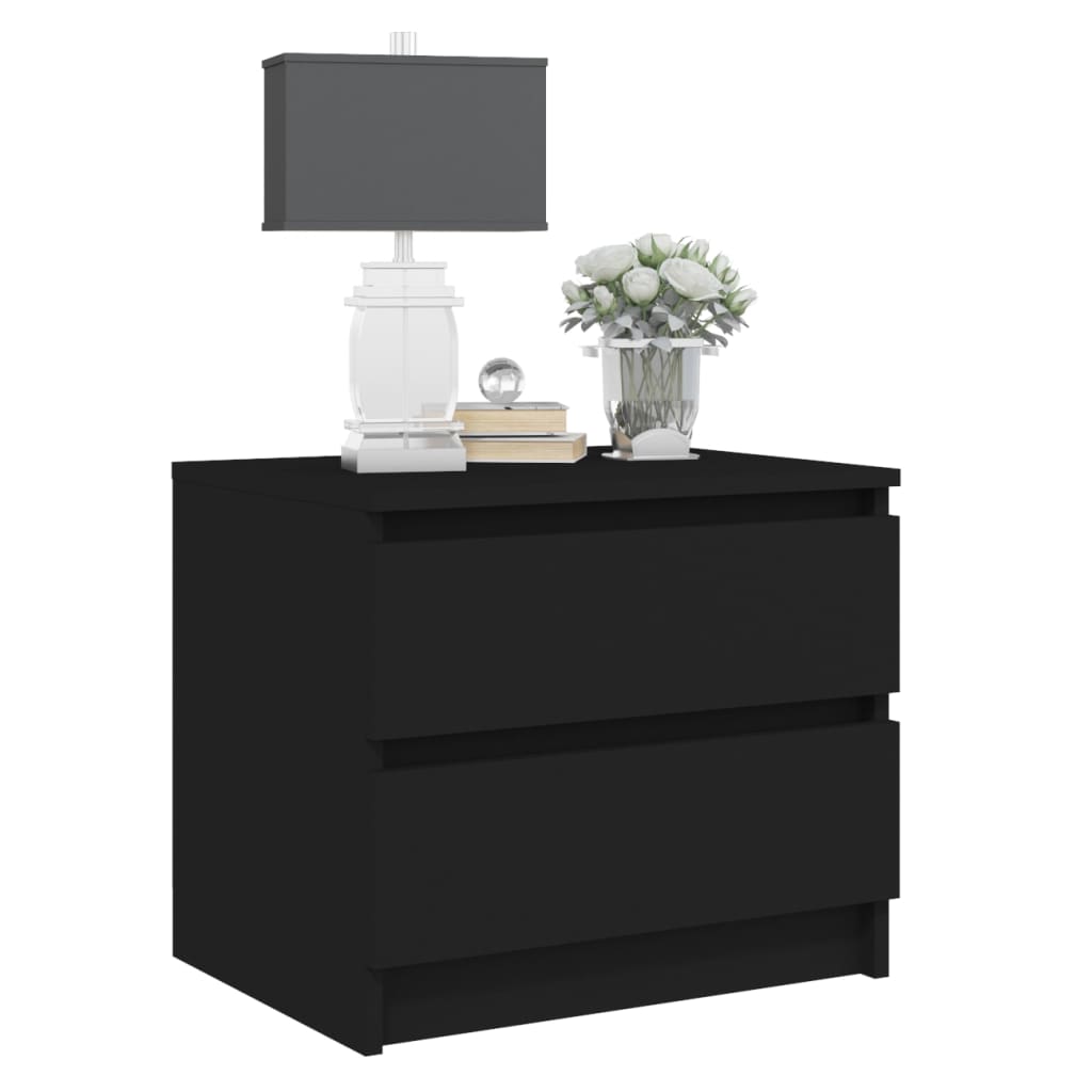 vidaXL Yöpöydät 2 kpl musta 50x39x43,5 cm lastulevy