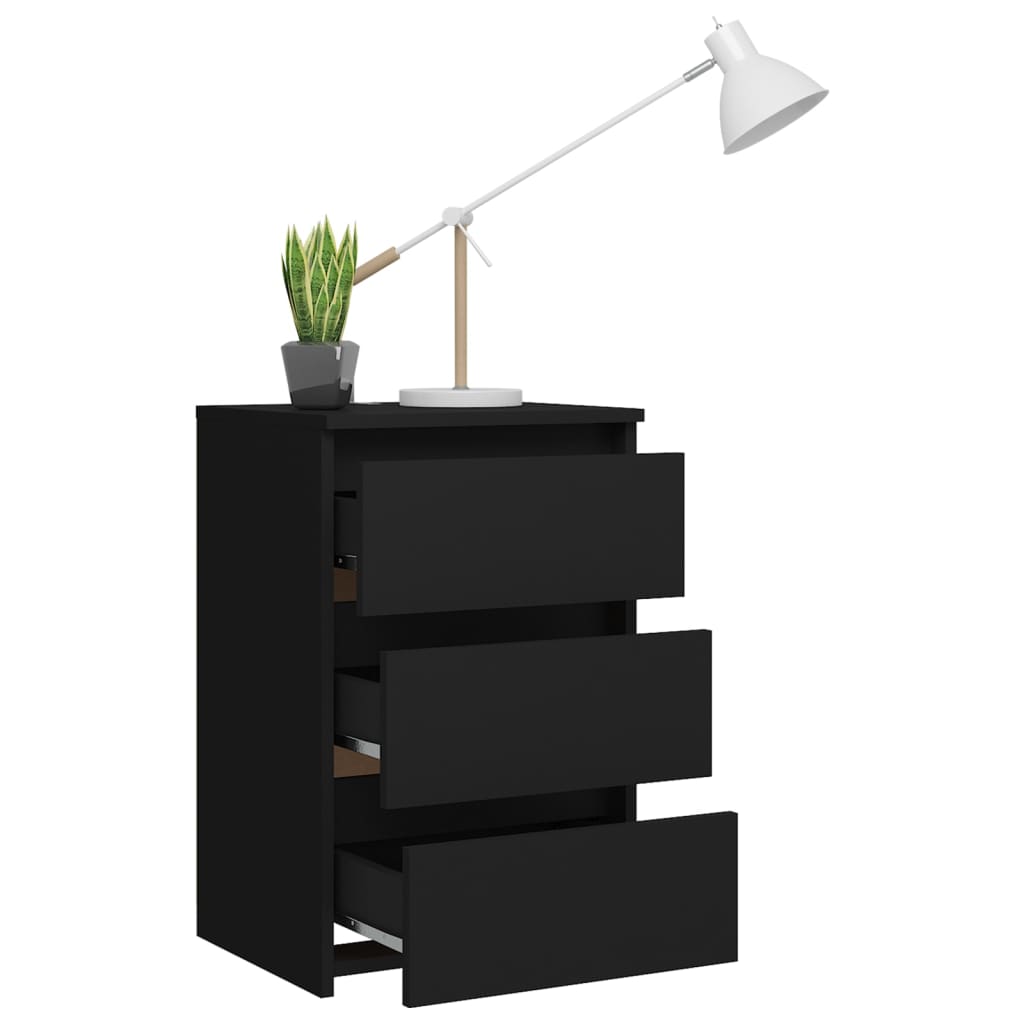 vidaXL Yöpöydät 2 kpl musta 40x35x62,5 cm tekninen puu