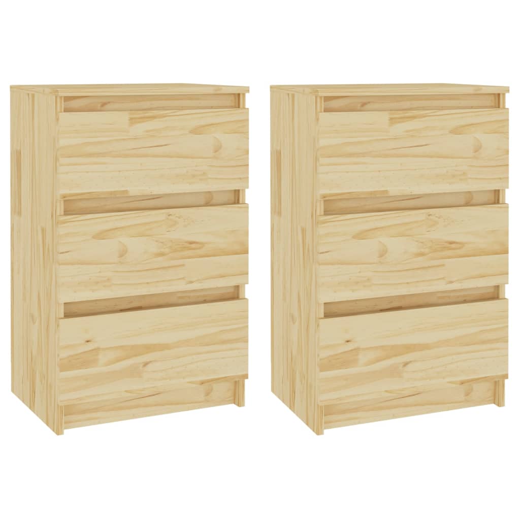vidaXL Yöpöydät 2 kpl 40x29,5x64 täysi mänty