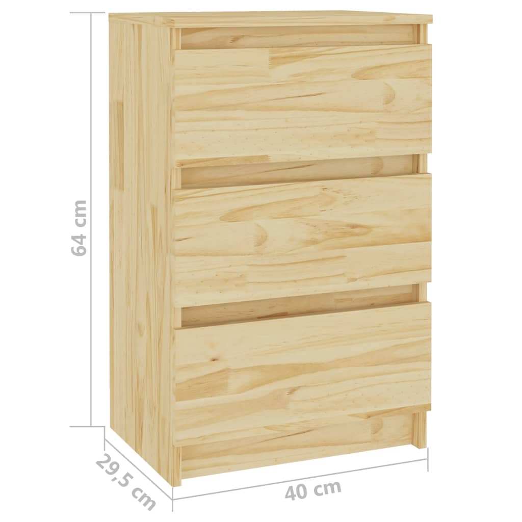 vidaXL Yöpöydät 2 kpl 40x29,5x64 täysi mänty