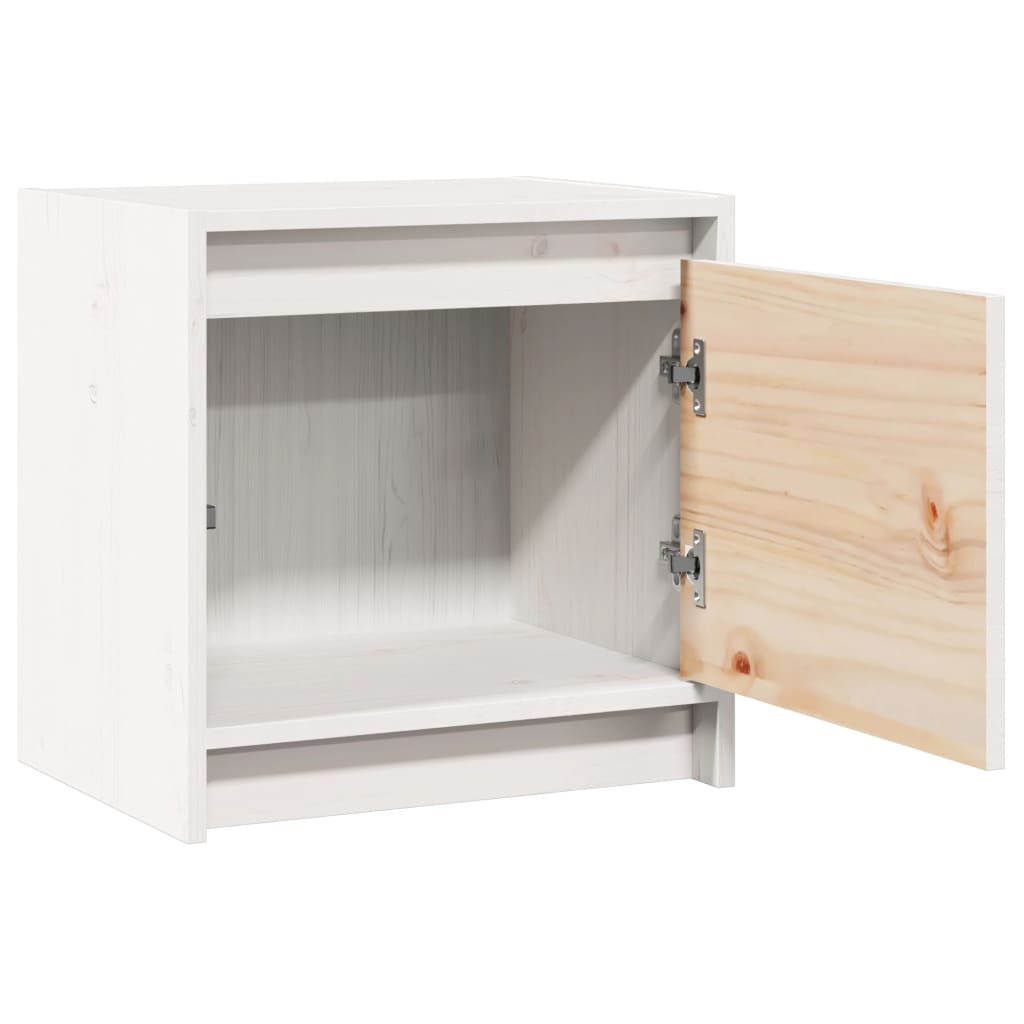 vidaXL Yöpöydät 2 kpl valkoinen 40x30,5x40 cm täysi mänty
