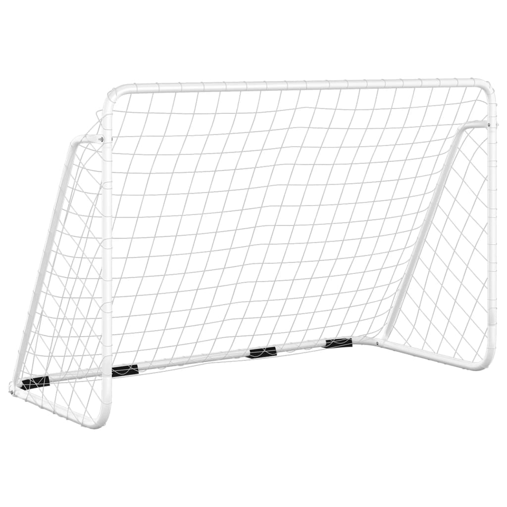 vidaXL Jalkapallomaali verkolla valkoinen 180x90x120 cm teräs