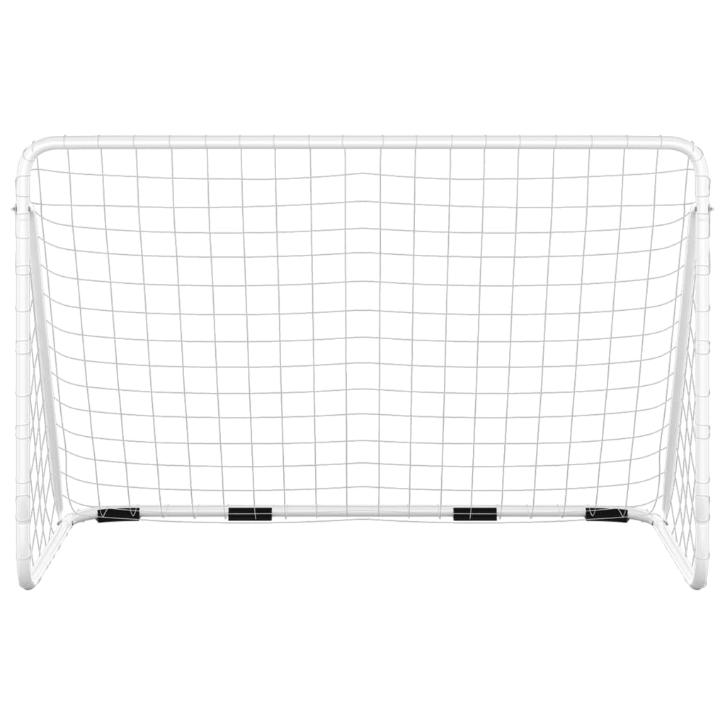 vidaXL Jalkapallomaali verkolla valkoinen 180x90x120 cm teräs