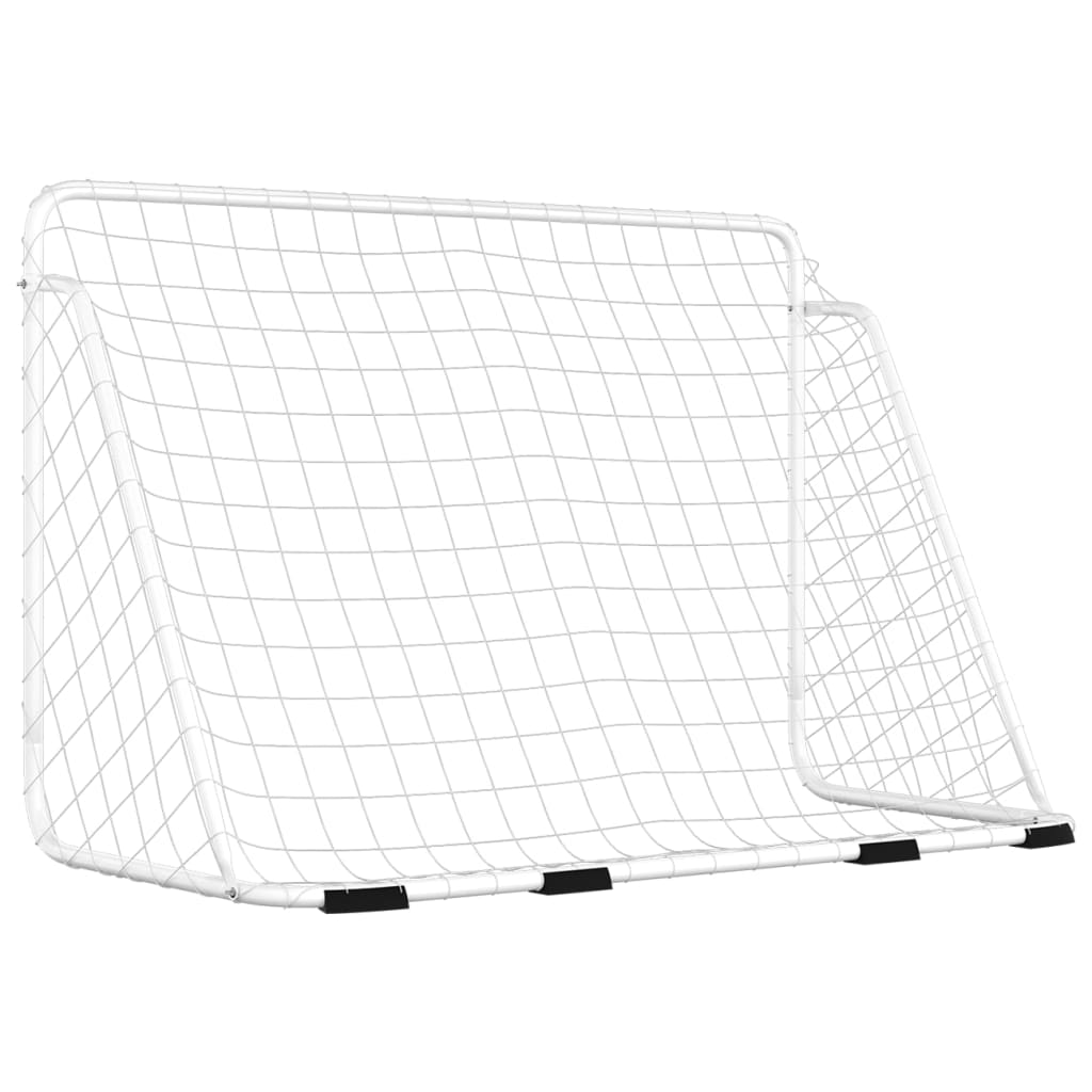 vidaXL Jalkapallomaali verkolla valkoinen 180x90x120 cm teräs
