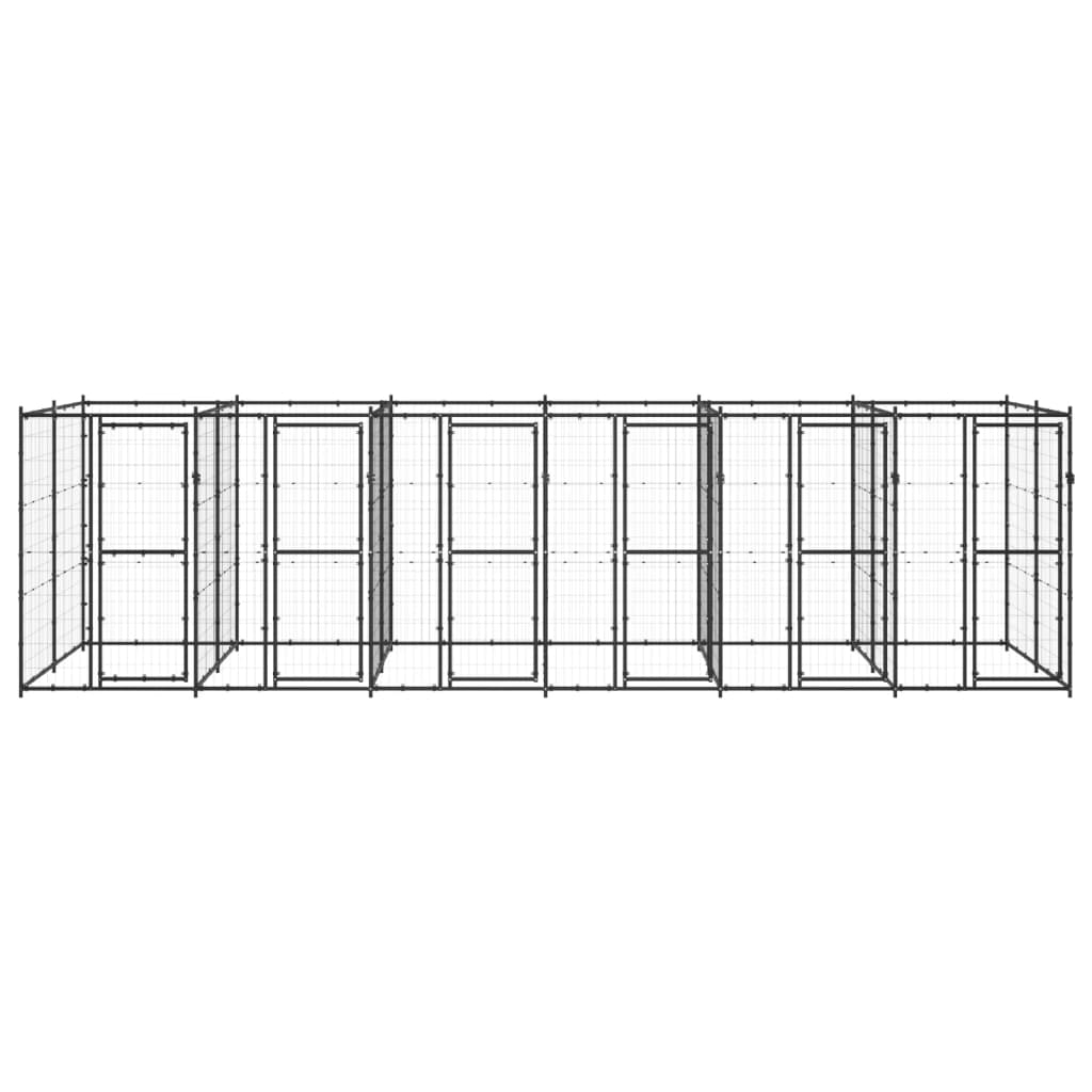 vidaXL Koiran ulkohäkki teräs 14,52 m²