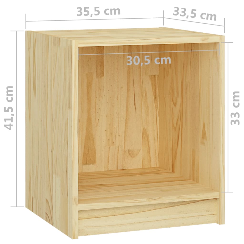 vidaXL Yöpöytä 35,5x33,5x41,5 cm täysi mänty
