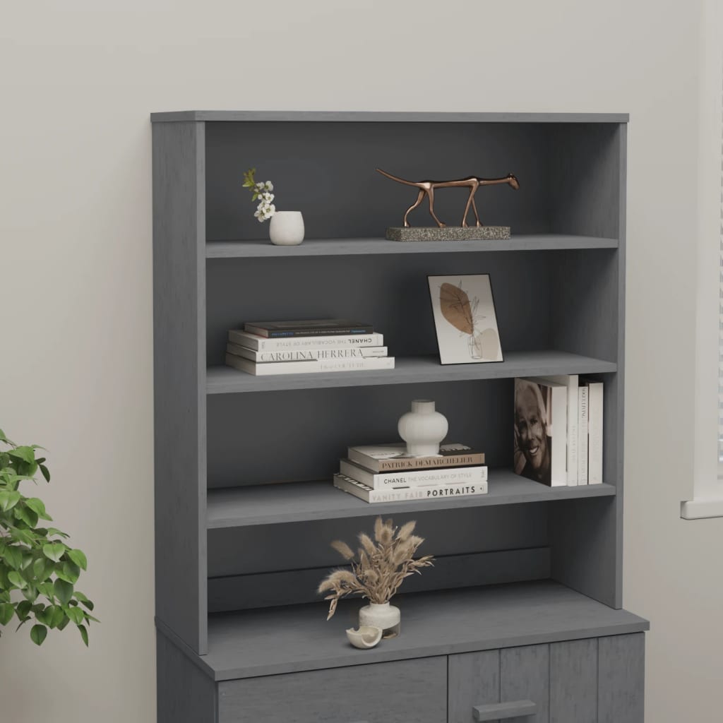 vidaXL Yläkaappi HAMAR tummanharmaa 90x30x100 cm täysi mänty