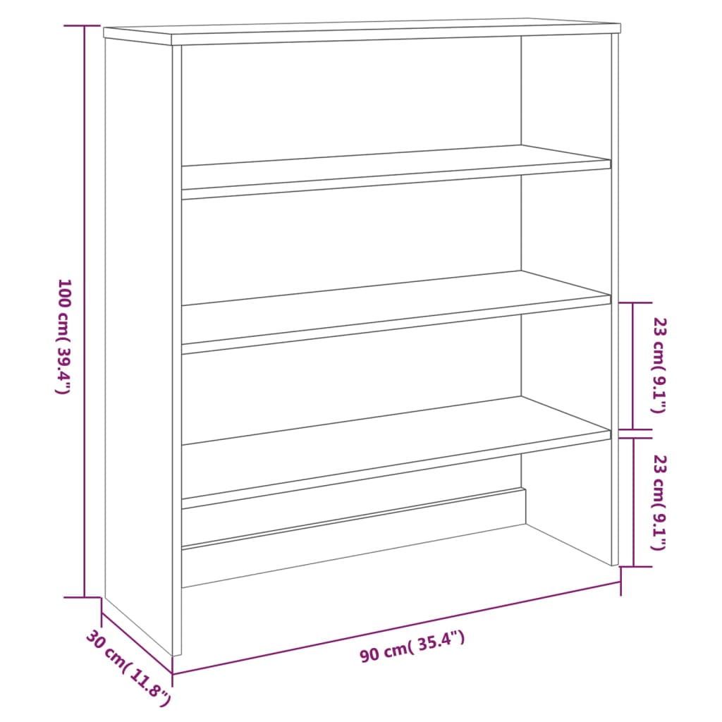 vidaXL Yläkaappi HAMAR tummanharmaa 90x30x100 cm täysi mänty