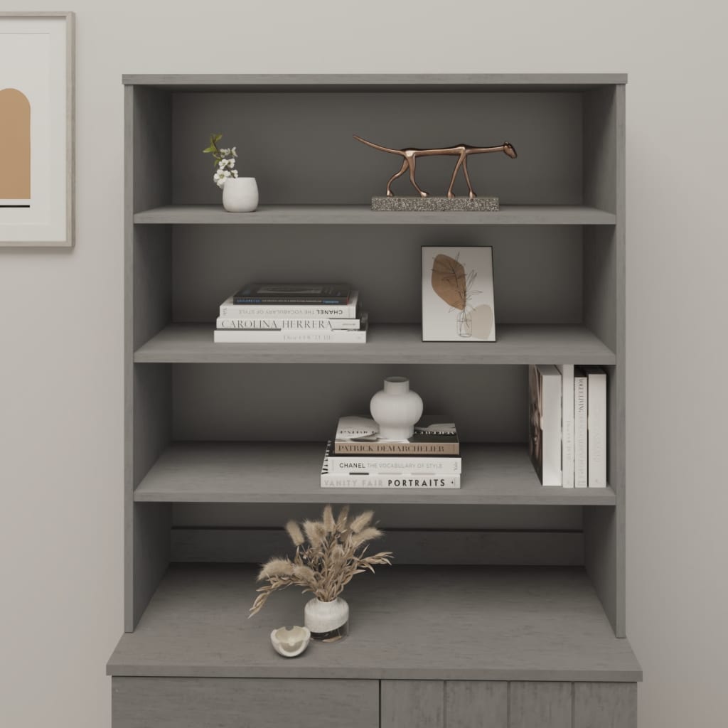 vidaXL Yläkaappi HAMAR vaaleanharmaa 90x30x100 cm täysi mänty