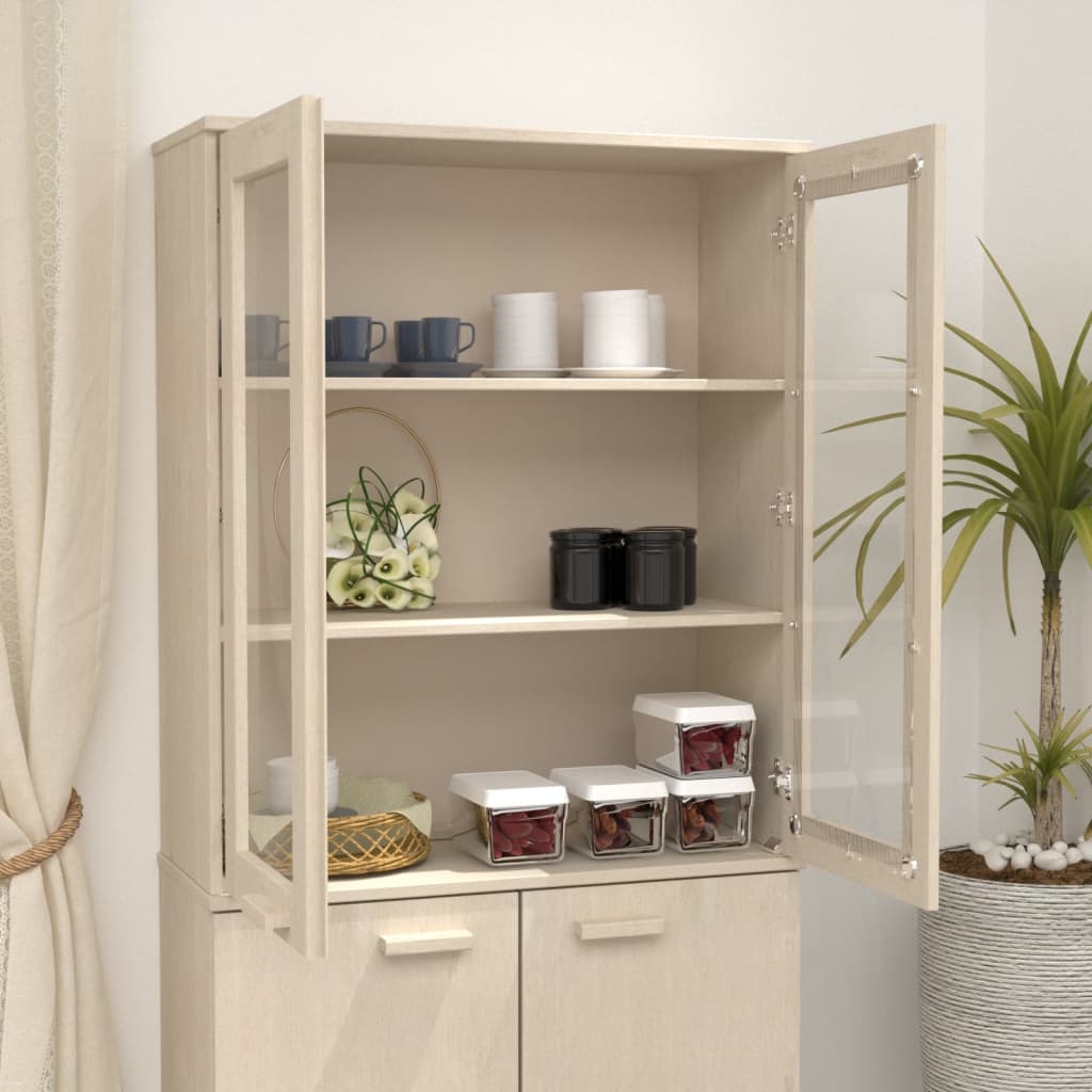 vidaXL Yläkaappi HAMAR hunajanruskea 85x35x100 cm täysi mänty
