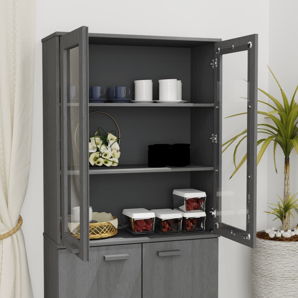 vidaXL Yläkaappi HAMAR tummanharmaa 85x35x100 cm täysi mänty