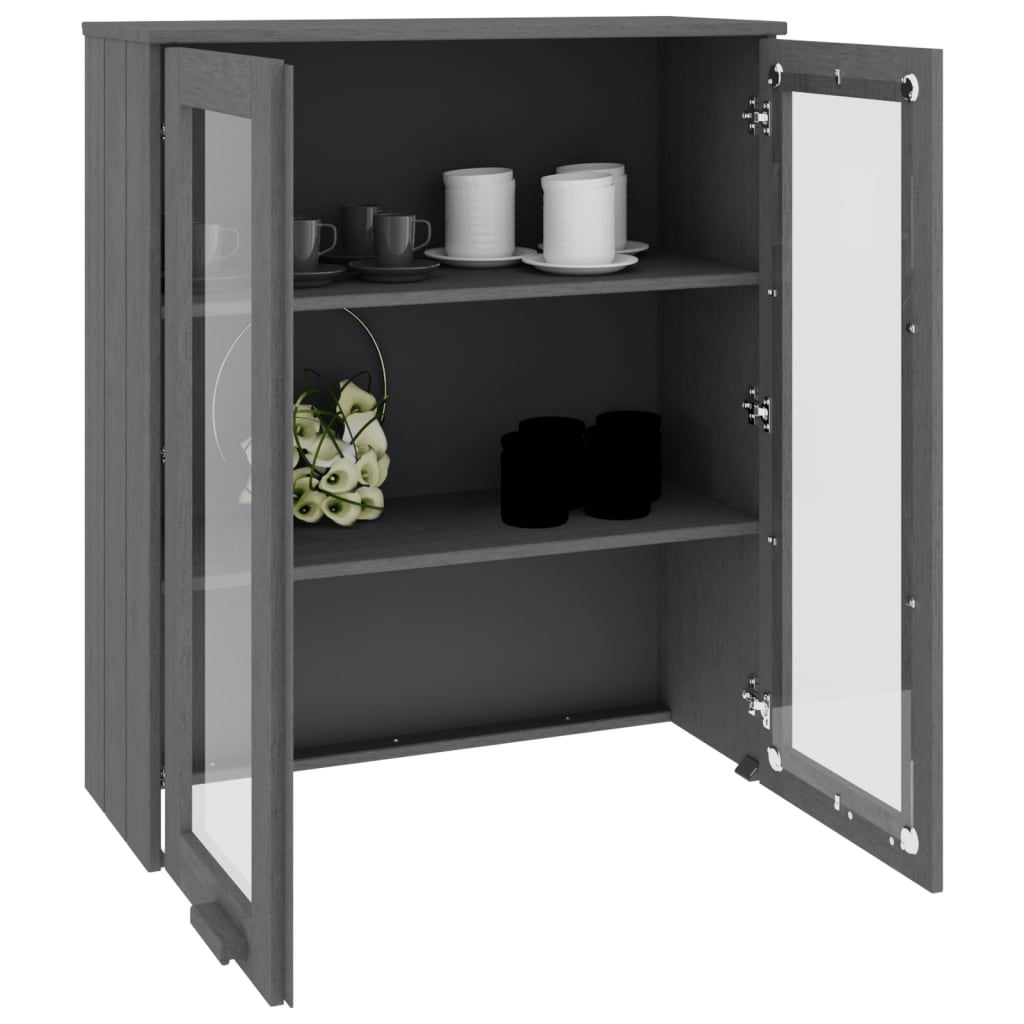 vidaXL Yläkaappi HAMAR tummanharmaa 85x35x100 cm täysi mänty