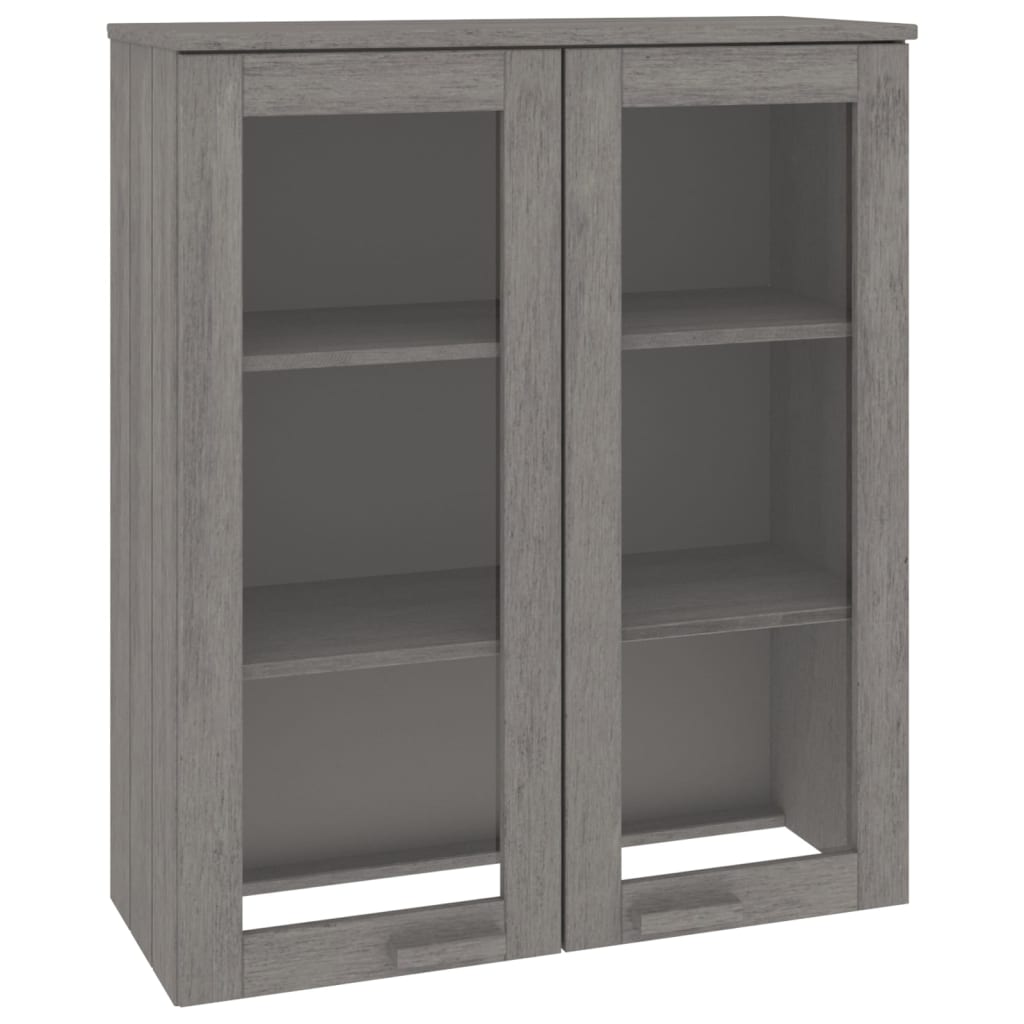 vidaXL Yläkaappi HAMAR vaaleanharmaa 85x35x100 cm täysi mänty