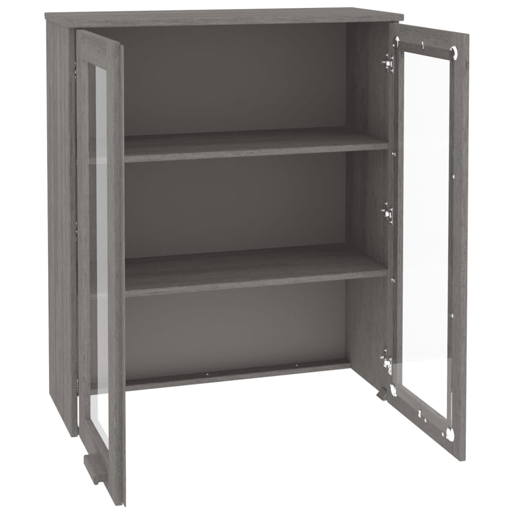 vidaXL Yläkaappi HAMAR vaaleanharmaa 85x35x100 cm täysi mänty