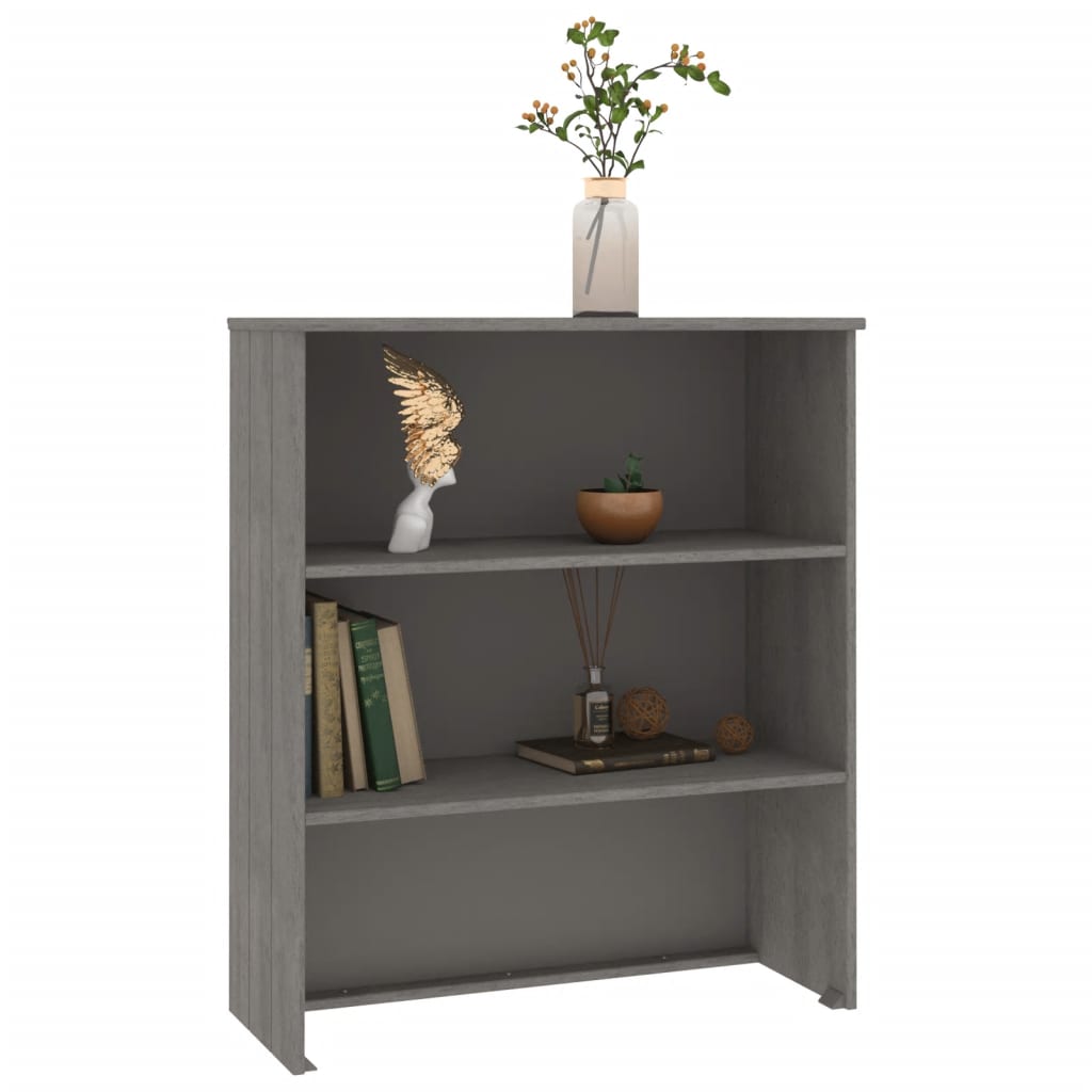 vidaXL Yläkaappi HAMAR vaaleanharmaa 85x35x100 cm täysi mänty