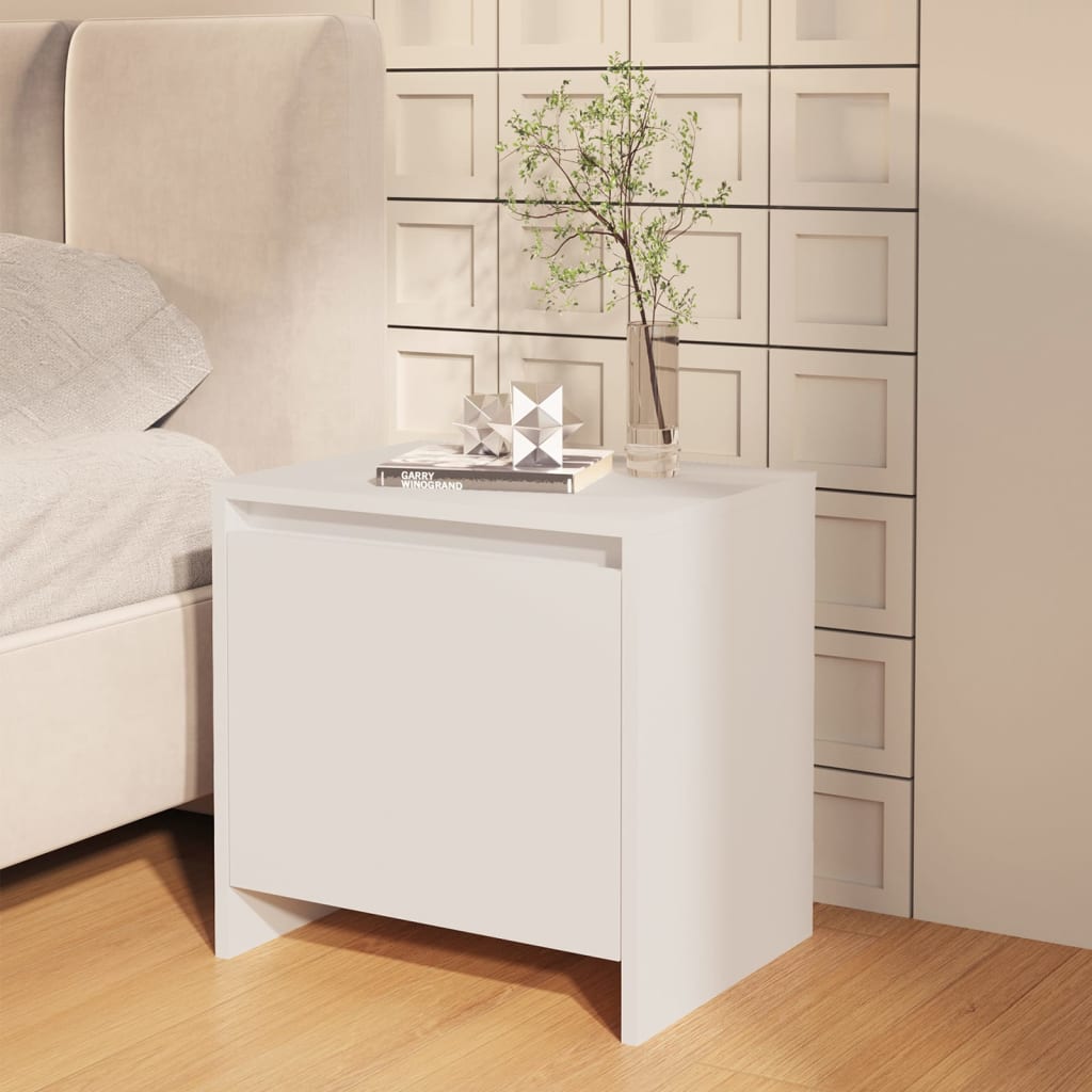 vidaXL Yöpöydät 2 kpl valkoinen 45x34x44,5 cm tekninen puu