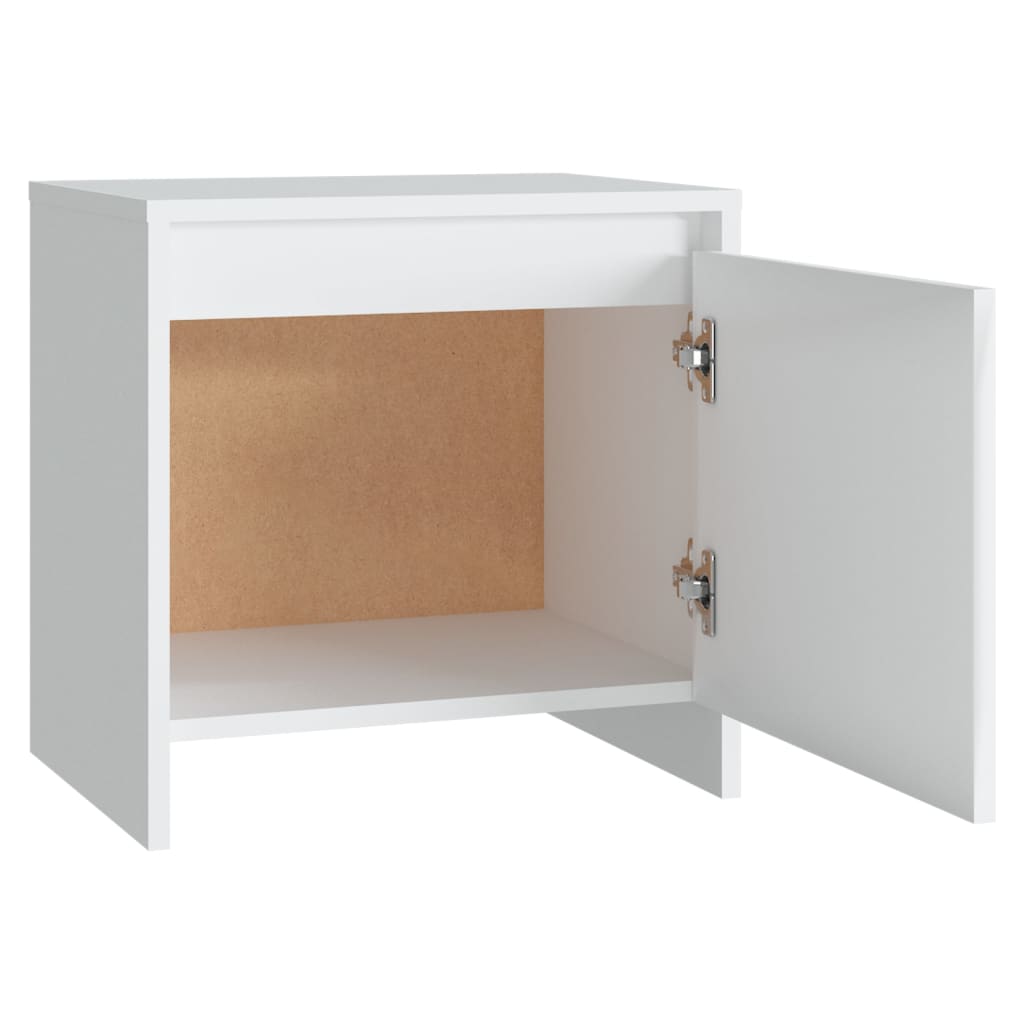 vidaXL Yöpöydät 2 kpl valkoinen 45x34x44,5 cm tekninen puu