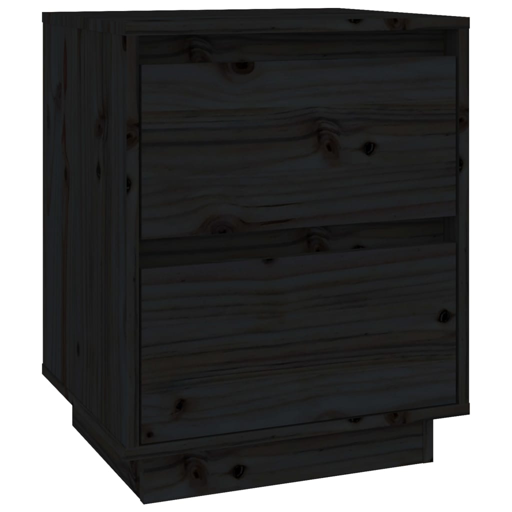 vidaXL Yöpöydät 2 kpl musta 40x35x50 cm täysi mänty