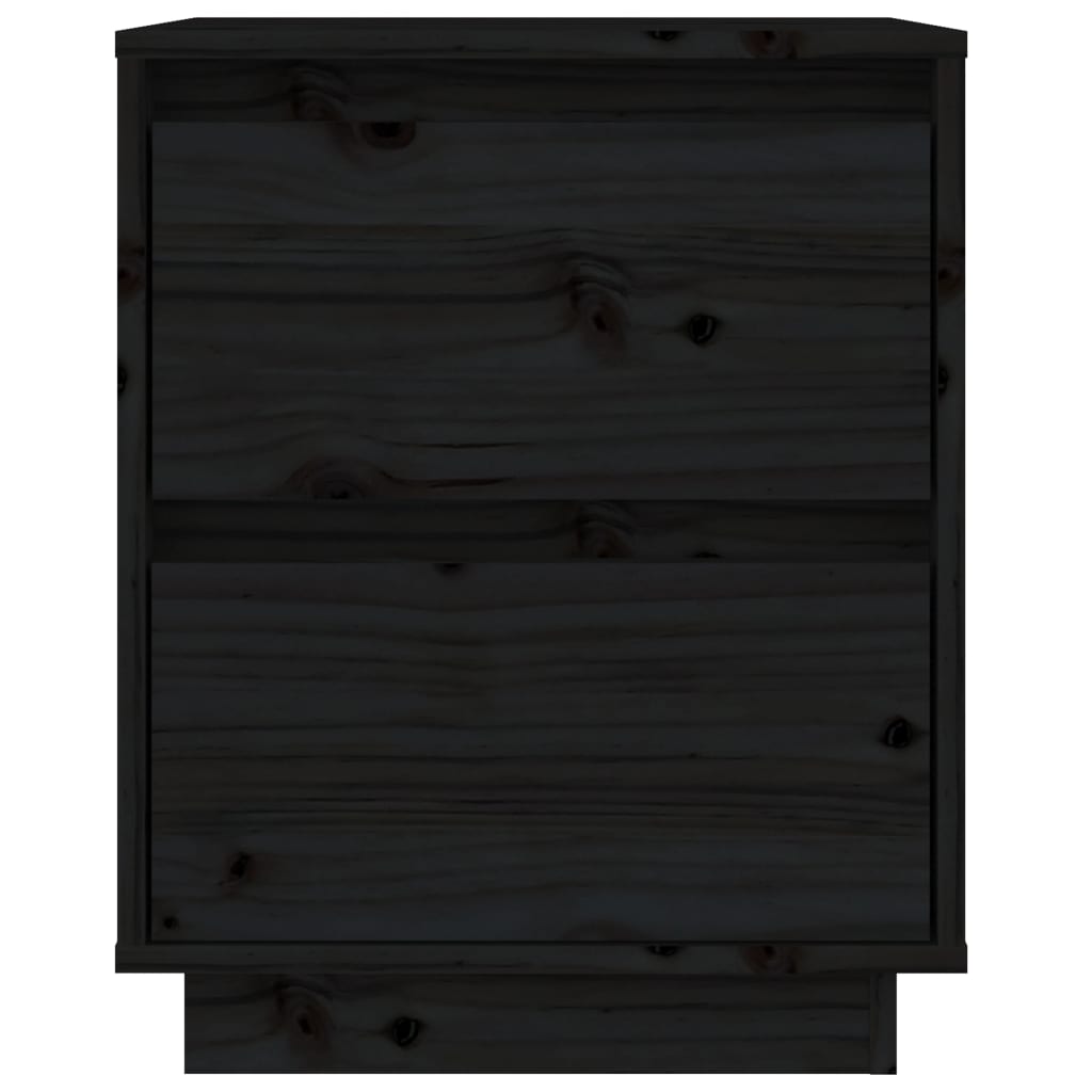 vidaXL Yöpöydät 2 kpl musta 40x35x50 cm täysi mänty