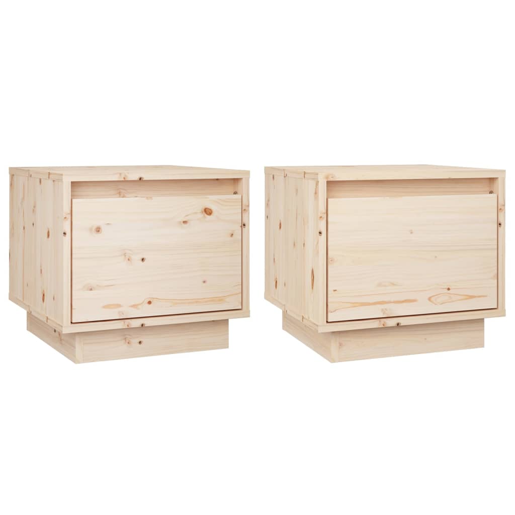 vidaXL Yöpöydät 2 kpl 35x34x32 cm täysi mänty