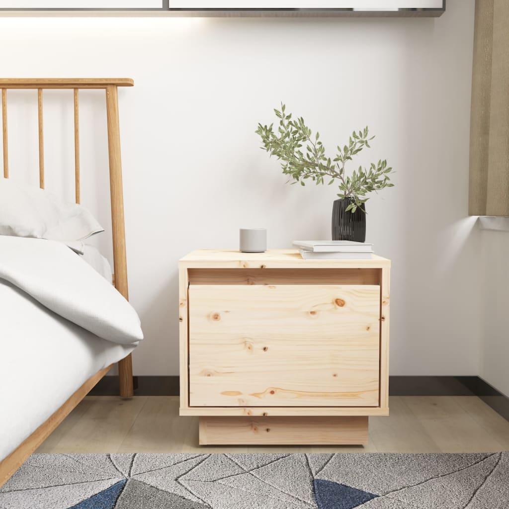 vidaXL Yöpöydät 2 kpl 35x34x32 cm täysi mänty