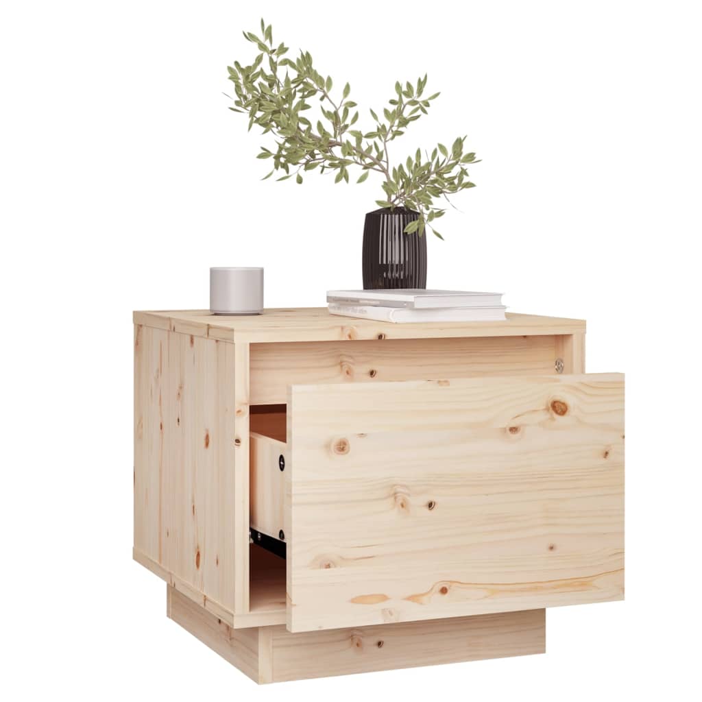 vidaXL Yöpöydät 2 kpl 35x34x32 cm täysi mänty