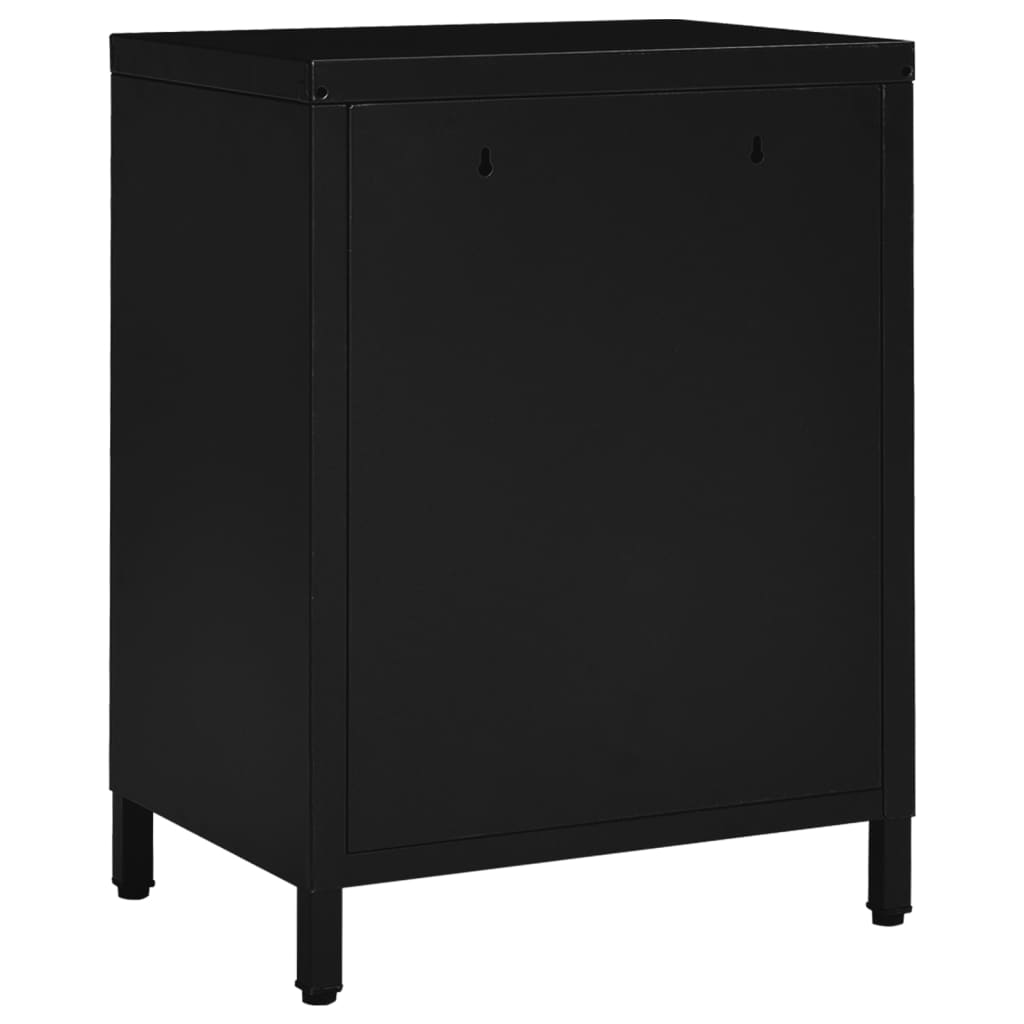 vidaXL Yöpöydät 2 kpl musta 40x30x54,5 cm teräs ja lasi