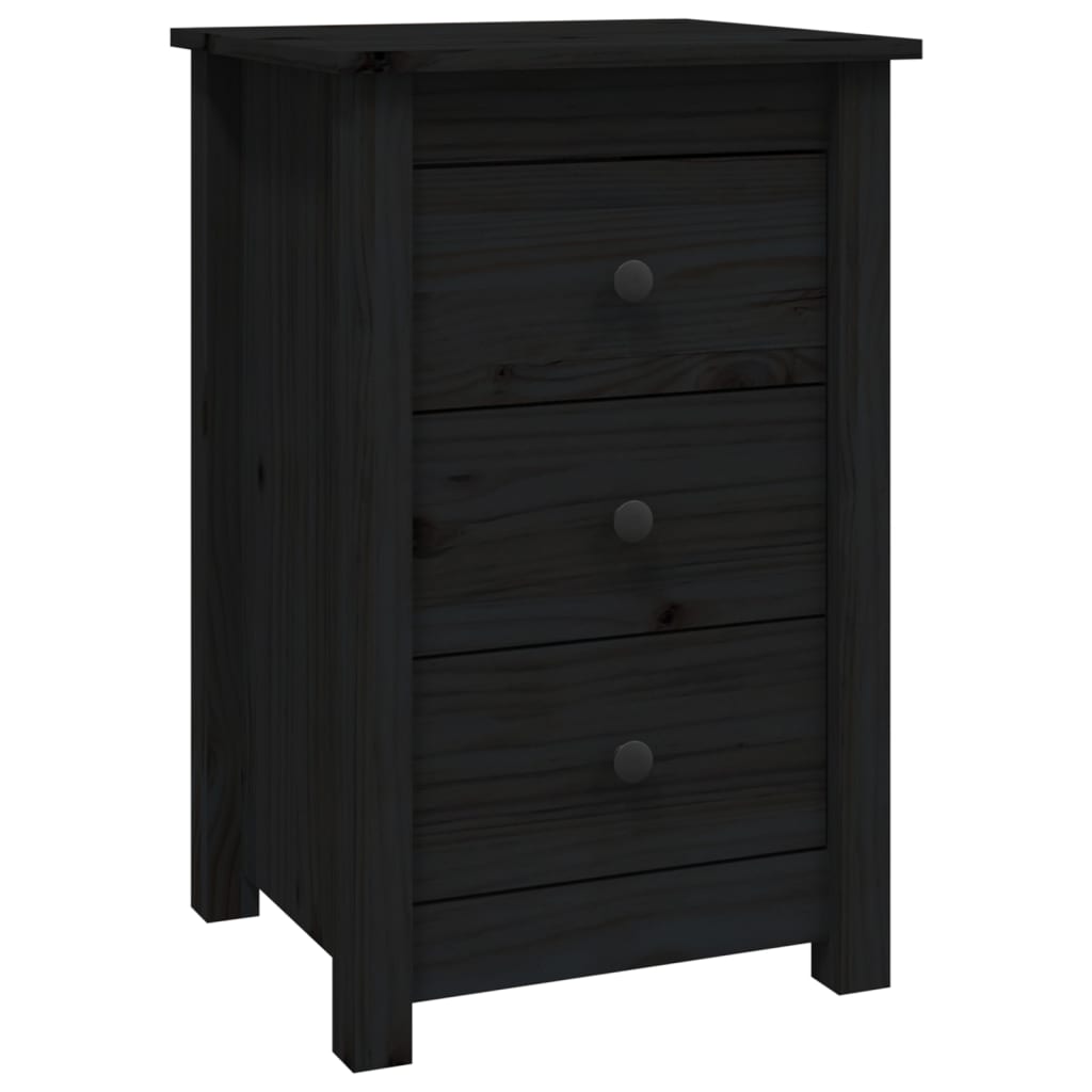 vidaXL Yöpöydät 2 kpl musta 40x35x61,5 cm täysi mänty