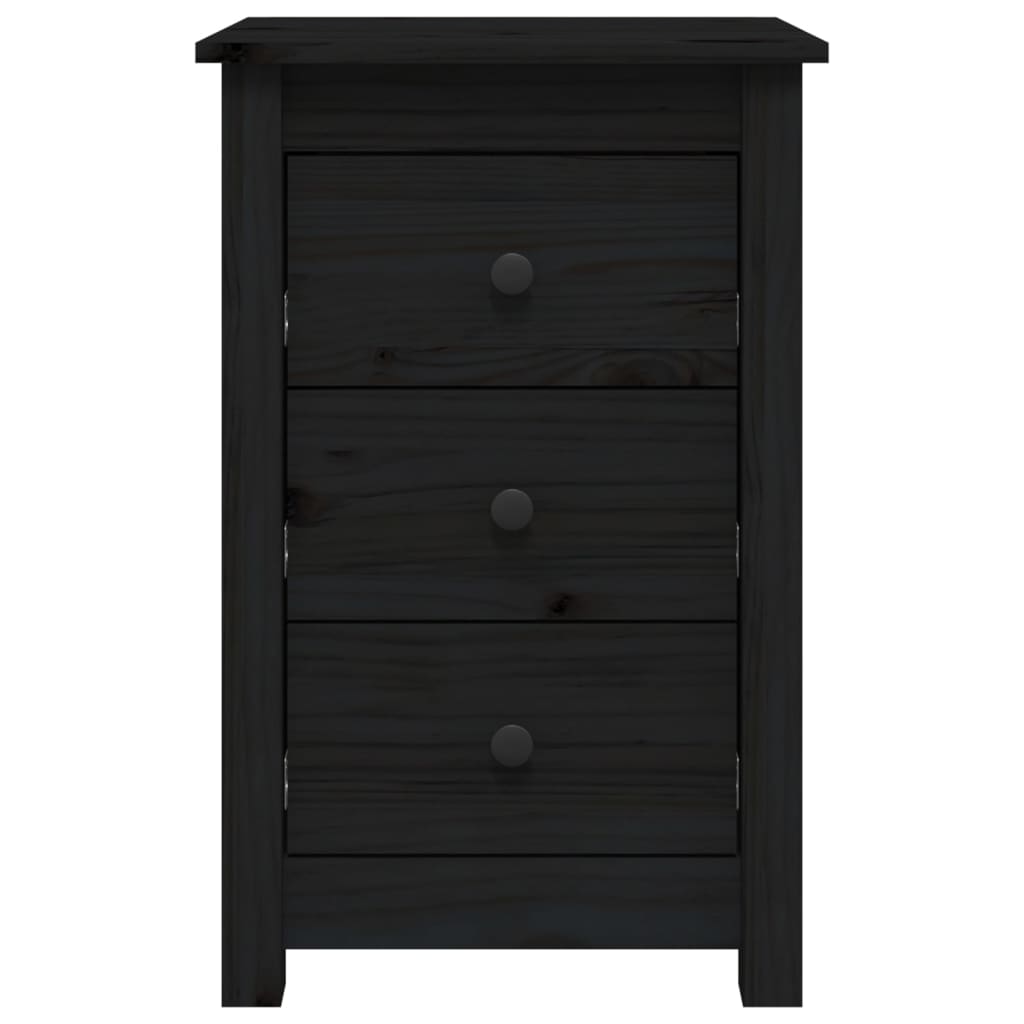 vidaXL Yöpöydät 2 kpl musta 40x35x61,5 cm täysi mänty