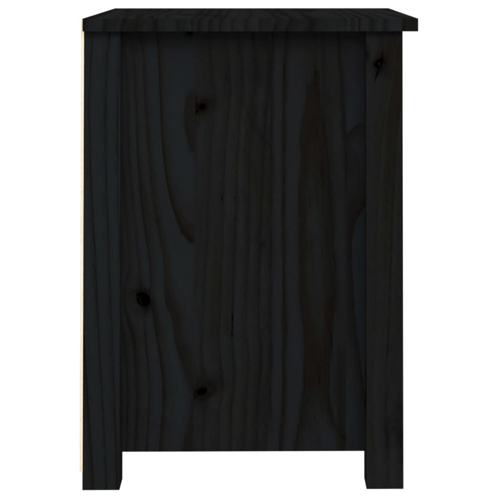 vidaXL Yöpöydät 2 kpl musta 40x35x49 cm täysi mänty