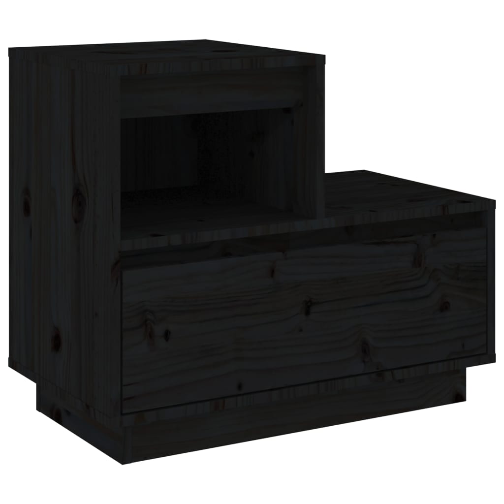 vidaXL Yöpöydät 2 kpl musta 60x34x51 cm täysi mänty