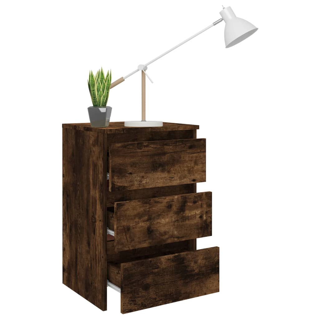vidaXL Yöpöydät 2 kpl savutammi 40x35x62,5 cm tekninen puu