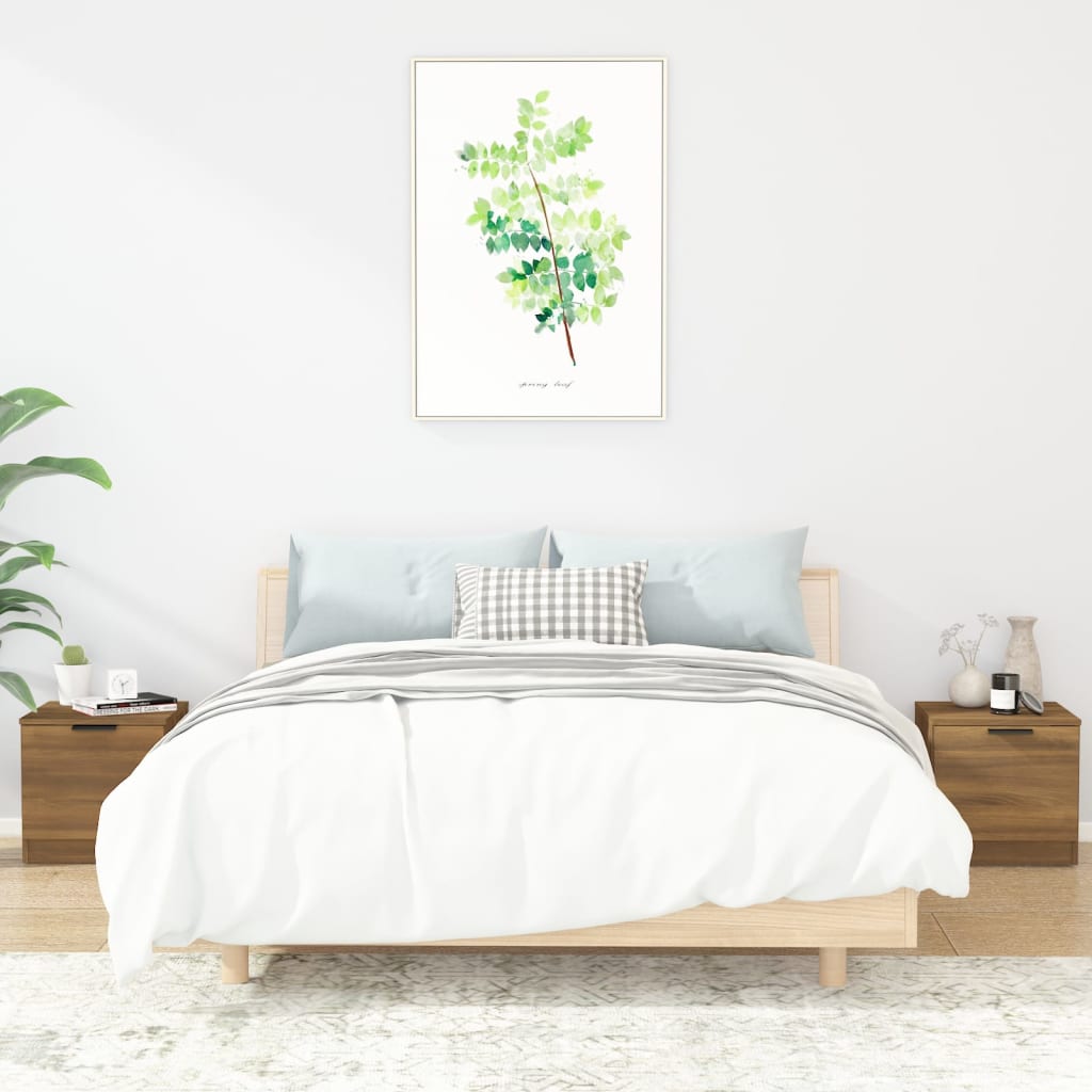 vidaXL Yöpöydät 2 kpl ruskea tammi 40x39x40 cm